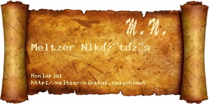 Meltzer Nikétás névjegykártya